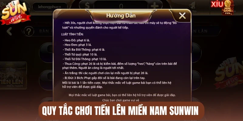 Quy tắc chơi Tiến lên miền Nam Sunwin