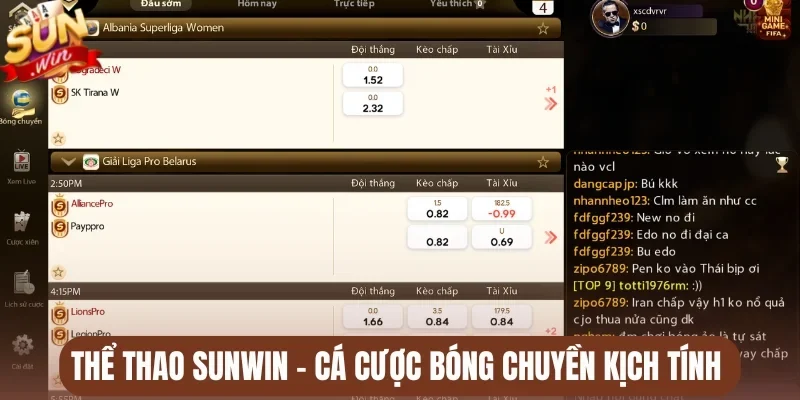 Thể thao Sunwin - Cá cược bóng chuyền kịch tính